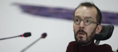 Pablo Echenique, tras una ejecutiva de Podemos.