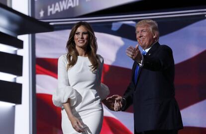 Donald Trum, con su esposa, Melania, durante la campaña presidencial.