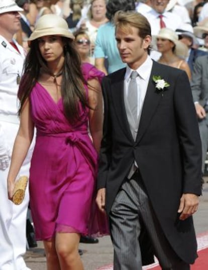 Tatiana Santo Domingo y Andrea Casiraghi, hace un año en la boda de Alberto de Mónaco.