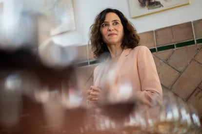 La presidenta de la Comunidad de Madrid, Isabel Díaz Ayuso, este miércoles en Alcalá de Henares.