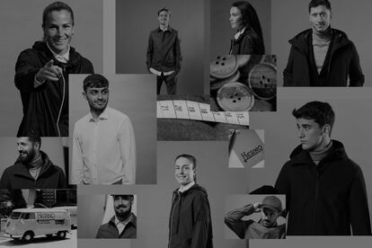 Integrantes del FC Barcelona en la imagen que anuncia la colaboración del club azulgrana con la firma de moda italiana Herno.