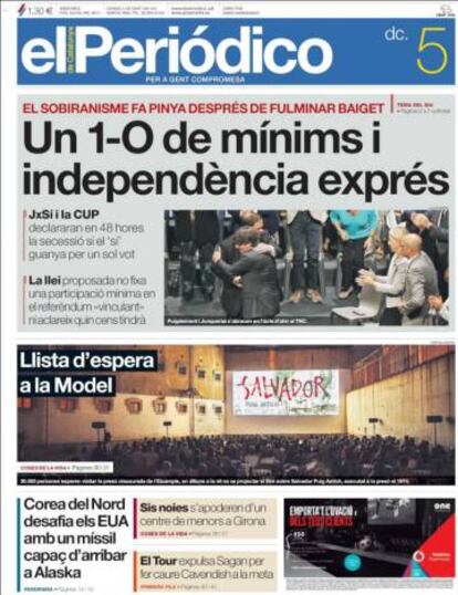 Portada d''El Periódico'.