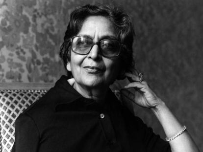 La escritora india Amrita Pritam en 1983.