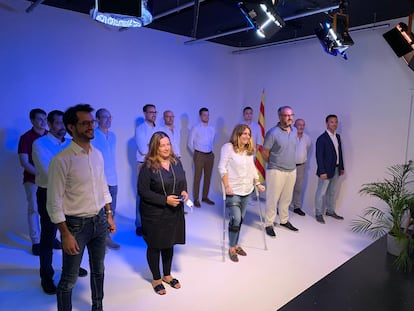 Marta Pascal, en el centro de la imagen, con los miembros del secretariado del Partit Naciionalista de Catalunya.