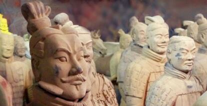 Figuras de la exposición 'Terracotta Army-Los Guerreros de Xian'.  