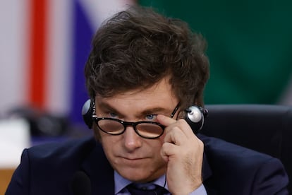 Javier Milei, durante la cumbre G-20 en Río de Janeiro (Brasil).