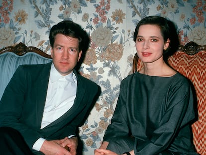 David Lynch e Isabella Rossellini en 1988.