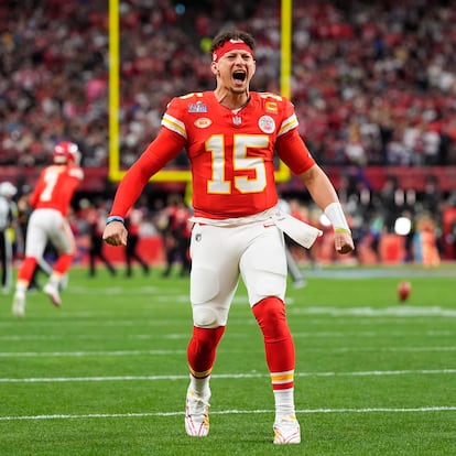 Kansas City Chiefs quarterback Patrick Mahomes yells before the NFL Super Bowl 58 football game against the San Francisco 49ers on Sunday, Feb. 11, 2024, in Las Vegas. (AP Photo/Julio Cortez)

Associated Press/LaPresse
Only Italy and Spain