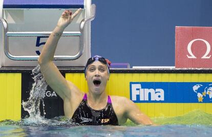 Belmonte, tras batir el récord de 400 m en piscina corta.