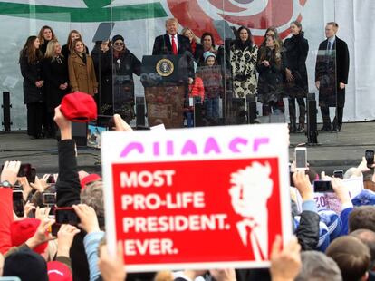 El presidente Donald Trump en el anuncio, este viernes.