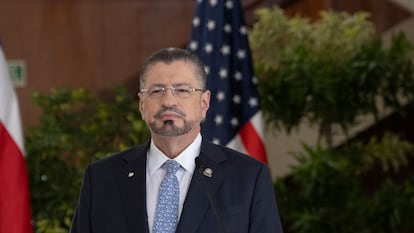 El Presidente de Costa Rica, Rodrigo Chaves Robles, el 25 de junio de 2025 en San José, Costa Rica.