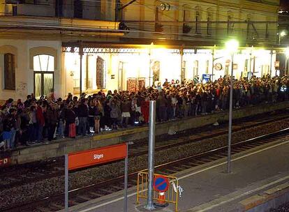 Un aspecto de la estación de Sitges, ayer por la mañana.