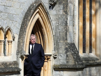 El príncipe Andrés, en la capilla de Todos los Santos, en Windsor, en abril del año pasado.