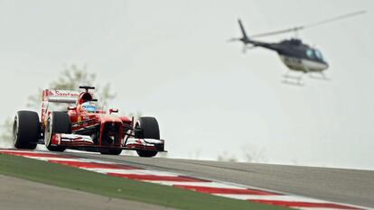 Fernando Alonso rueda en el circuito de Las Amricas.