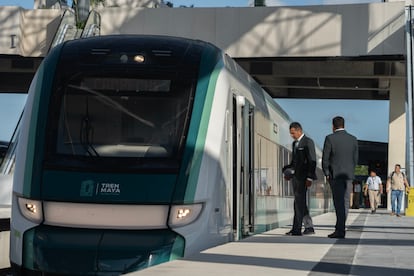 El Tren Maya durante su primer día abierto al público.