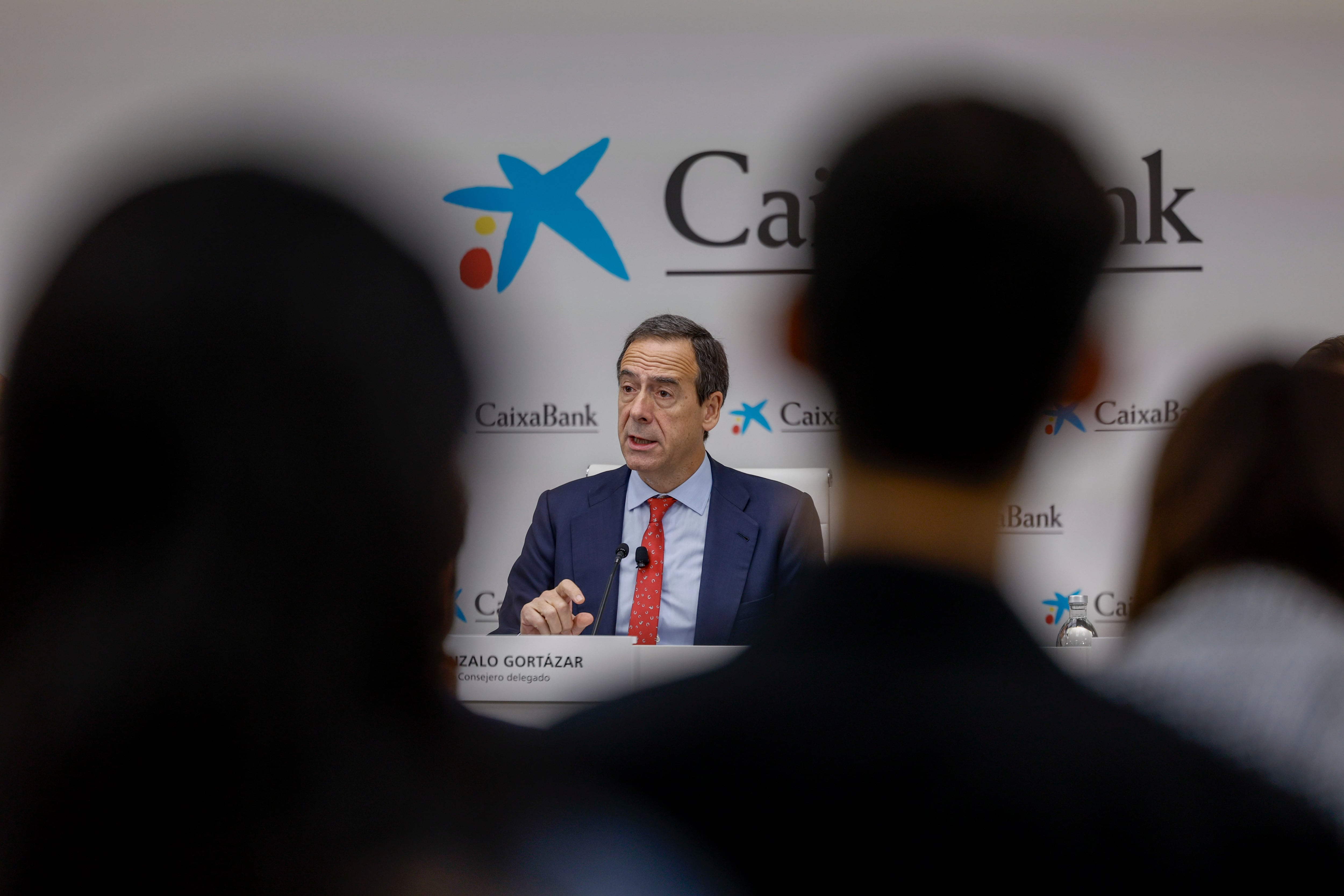 El consejero delegado de CaixaBank, Gonzalo Gortázar, interviene en la última presentación de los resultados de la entidad, el pasado 31 de octubre en Valencia.