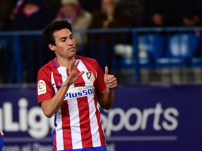 Gait&aacute;n celebra su gol al Betis. 