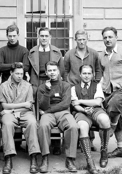 Un grupo de prisioneros en Colditz.