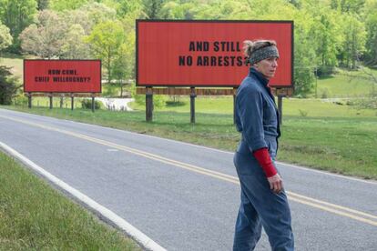 Frances McDormand en 'Tres anuncios en las afueras', de Martin McDonagh.