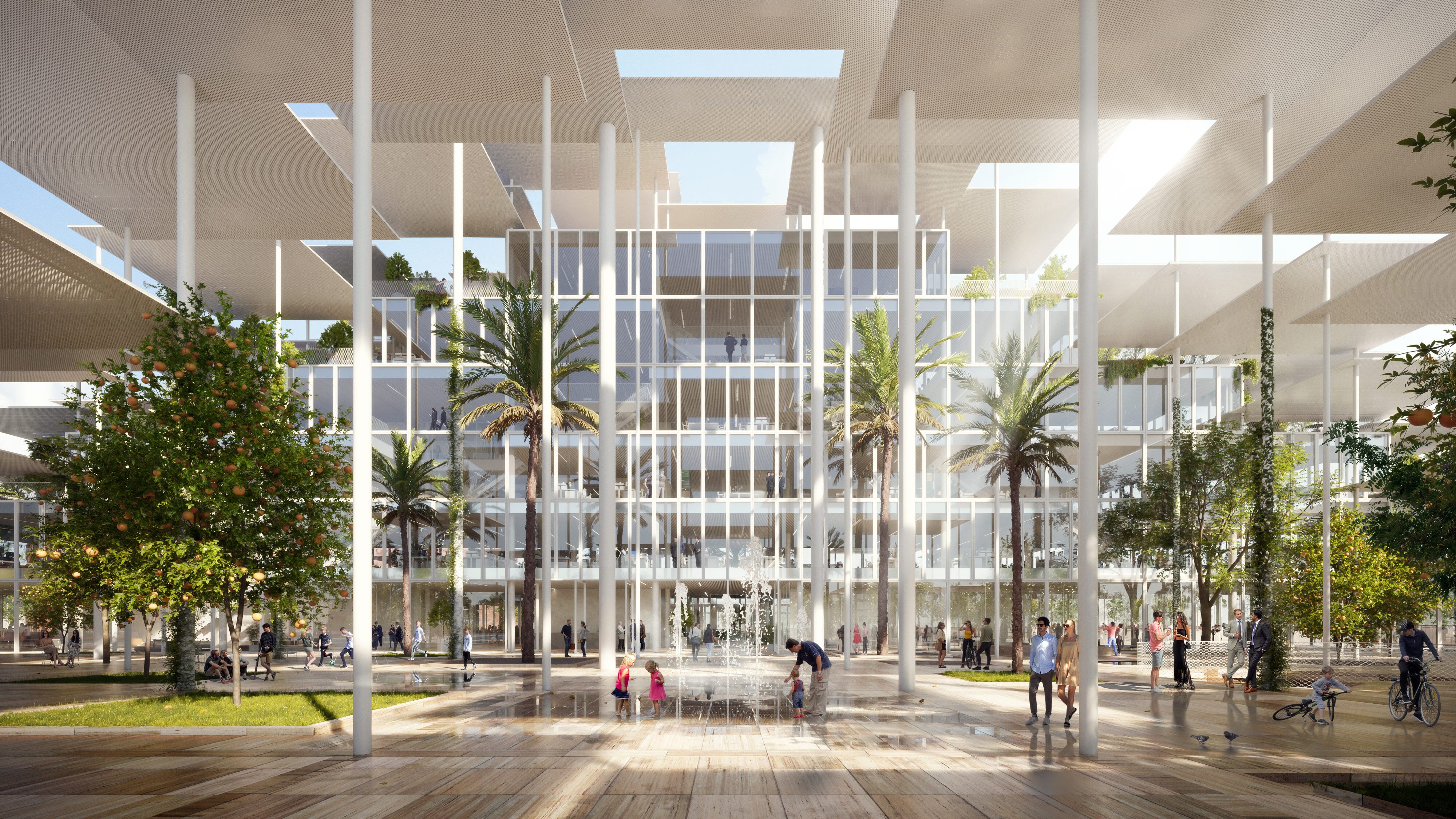 Recreación de la futura sede del JRC según el proyecto de Bjarke Ingels Group para Sevilla. / JRC
