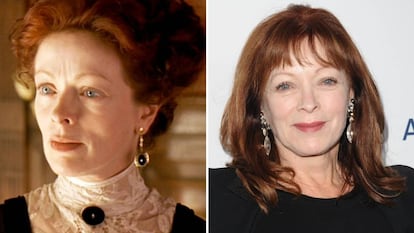 Frances Fisher, en 'Titanic' y en un acto en 2018.