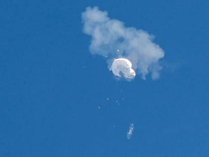 El globo chino derribado el pasado 4 de febrero frente a la costa de Carolina del Sur.