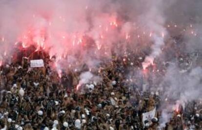 Imagen de hinchas del Corinthians de Brasil. EFE/Archivo