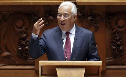 El primer ministro portugués, António Costa, en el debate del Estado de la Nación del miércoles, el último de la legislatura.