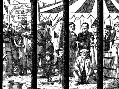 Una de las ilustraciones de Paco Roca para el libro <i>La metamorfosis y otros cuentos</i>.