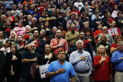 Partidarios de Donald Trump en un mitin en Pennsylvania