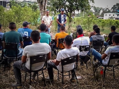 El Comité Internacional de la Cruz Roja (CICR) recibió ayer a tres personas que estaban en poder de la Segunda Marquetalia, Nariño, el 23 de noviembre de 2022.