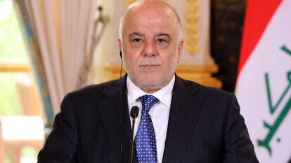 O primeiro-ministro iraquiano Haider al-Abadi em Paris. LUDOVIC MARIN
