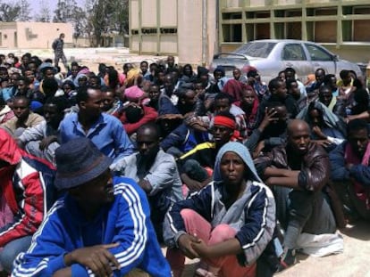 Centro de acogida de inmigrantes en la ciudad libia de Misrata.