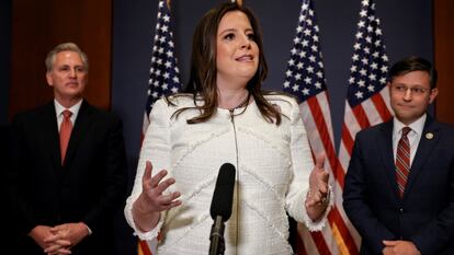 La congresista por Nueva York Elise Stefanik comparece este viernes en Washington.