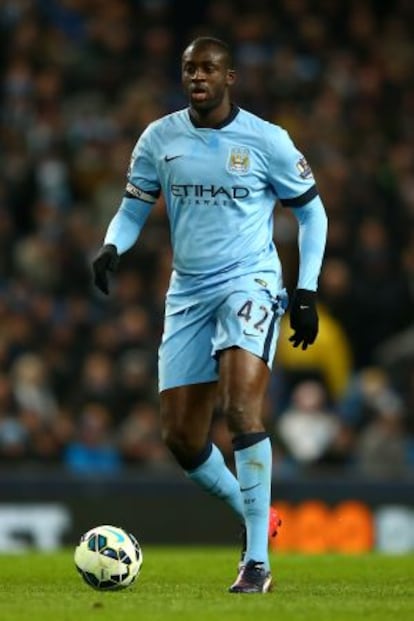 Touré en un City-Leicester, el 4 de marzo.