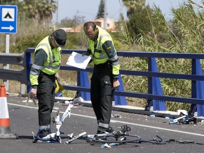 The scene of last week's accident in Oliva (Valencia).