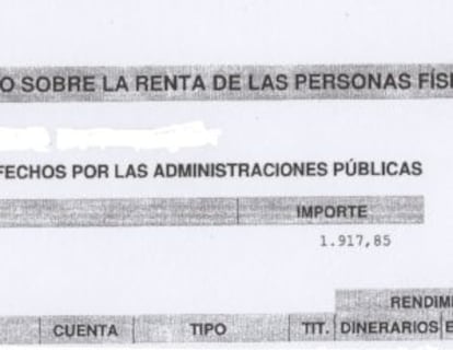 Ingreso correspondiente a las ayudas de la dependencia reflejado en el borrador de la declaración de un contribuyente.