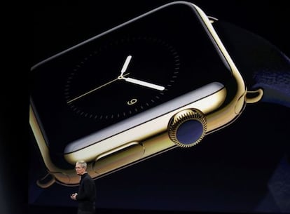 El CEO d'Apple, Tim Cook, a la presentació de l'Apple Watch.