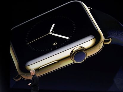 El CEO d'Apple, Tim Cook, a la presentació de l'Apple Watch.