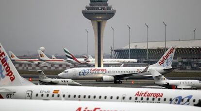 Aviones de Air Europa en Madrid-Barajas