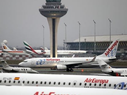 Aviones de Air Europa en Madrid-Barajas