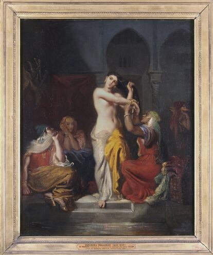 Théodore Chassériau (1819-1856) Mora saliendo del baño en el serallo o Interior del harén, 1854. 
