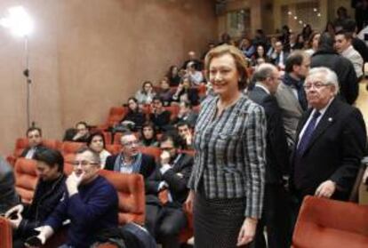 La presidenta de Aragón, Luisa Fernanda Rudi,a su llegada a la presentación del libro.