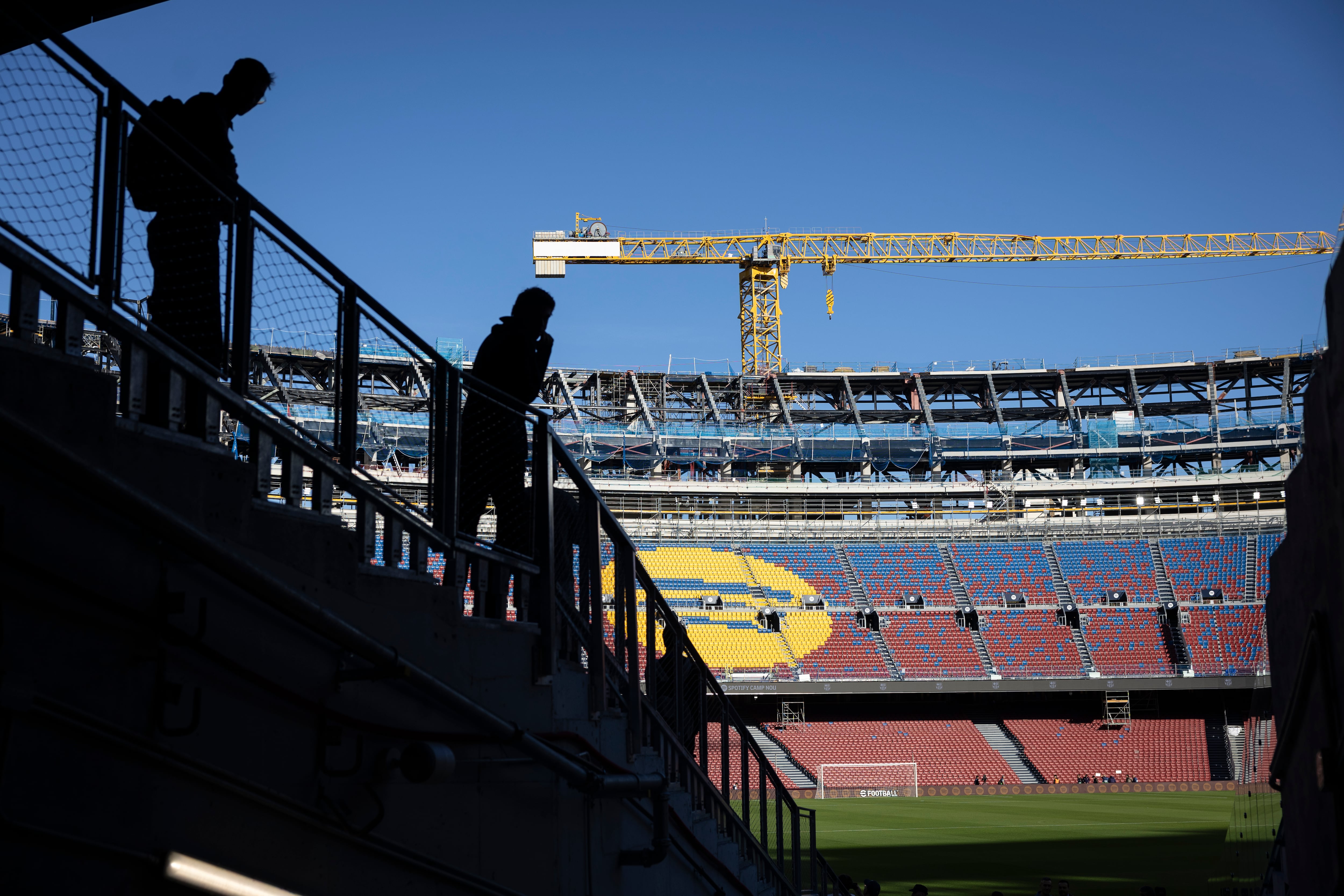 El Camp Nou, este viernes por la mañana.