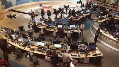 Estudios televisivos de Al Jazeera en Doha.