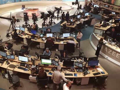 Estudios televisivos de Al Jazeera en Doha.