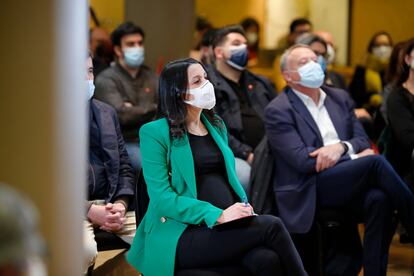 La presidenta de Ciudadanos, Inés Arrimadas, el domingo en un acto electoral del partido en Salamanca.