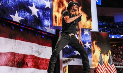 Kid Rock, el último día de la Convención Nacional Republicana en el Fiserv Forum de Milwaukee (Wisconsin), el pasado 18 de julio. 