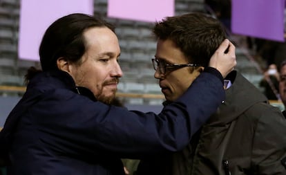 Íñigo Errejón, y Pablo Iglesias, en la primera Asamblea Ciudadana Estatal de Podemos, el 2 de noviembre de 2017.