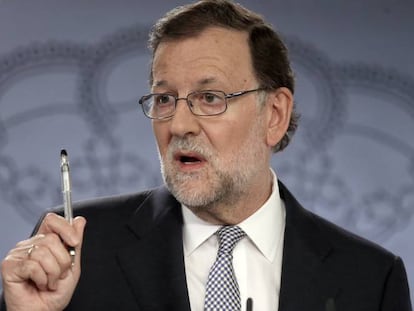 Mariano Rajoy en Moncloa, tras su reunión con el Rey.